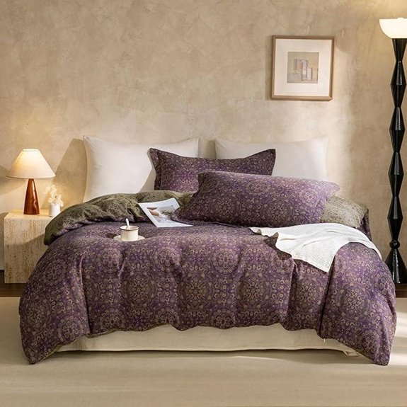 EAVD Cotton Floral Duvet Cover Set with Pillowcases