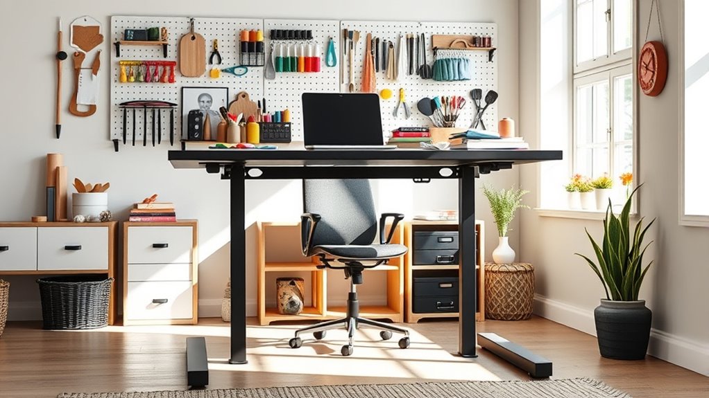 craft desk size and features