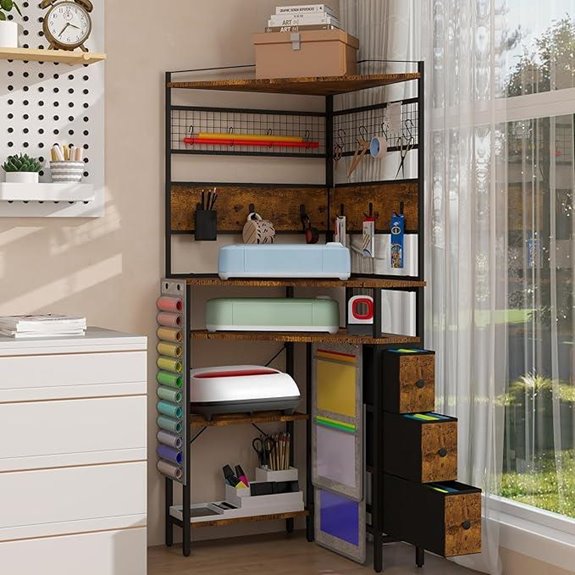 ARTETHYS Craft Storage Cabinet with Drawer and Vinyl Holder