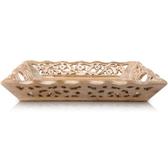 Decorative Wooden Serving Tray with Handles
