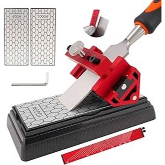 Chisel Sharpening Kit with Diamond Stones and Guide