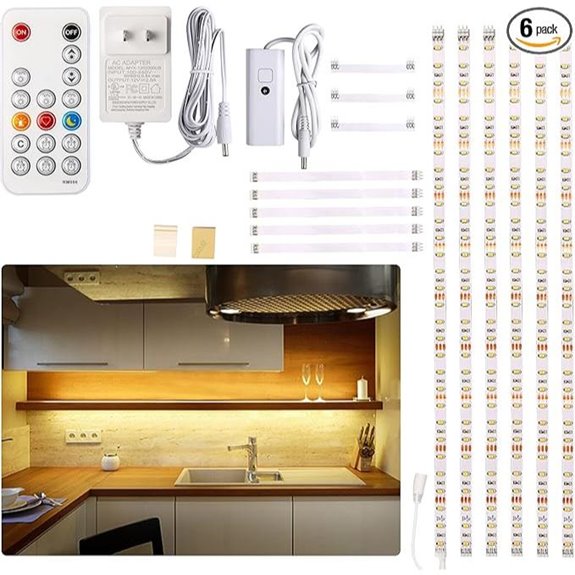 WOBANE Under Cabinet LED Light Kit (6 pcs Dimmable)