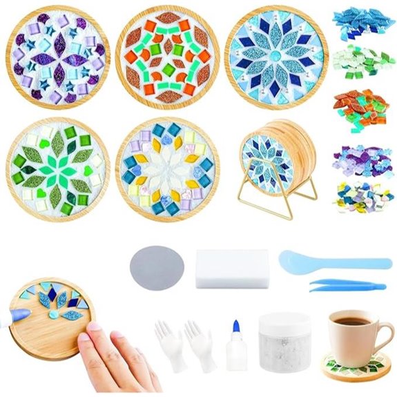 Karidge DIY Mosaic Tiles Coaster Kit for Crafts