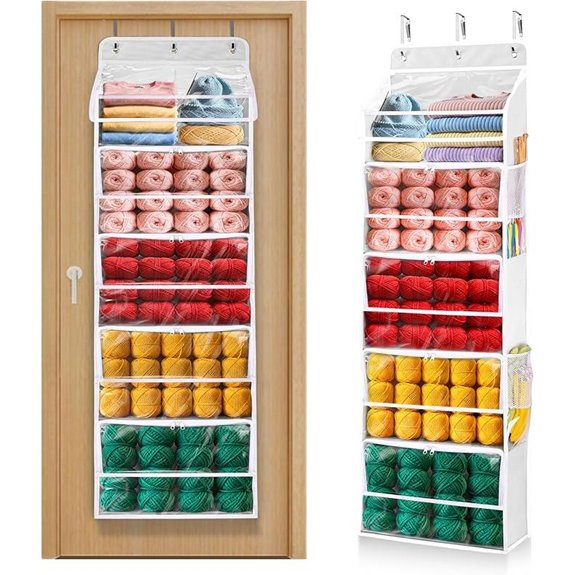 ULG Over-the-Door Yarn Organizer with Clear Pockets
