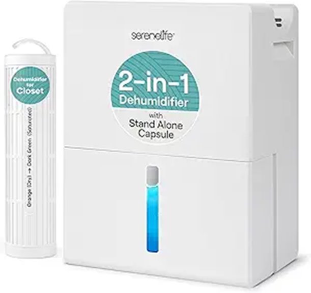 SereneLife 2-in-1 Dehumidifier with Humidity Control