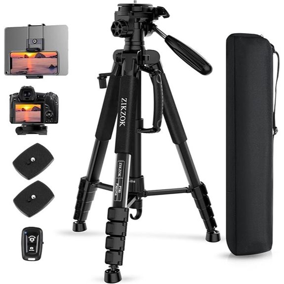 Heavy Duty Aluminum Camera Tripod with Carry Bag