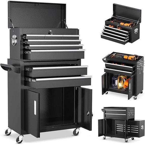 INTERGREAT 8-Drawers Rolling Tool Chest with Accessories