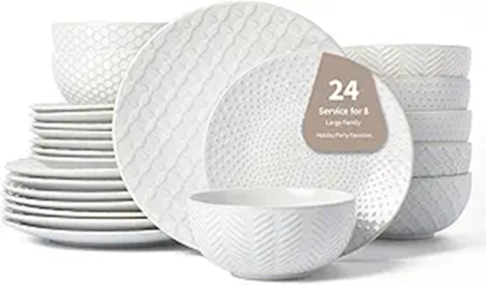 24-Piece Stoneware Dinnerware Set for 8