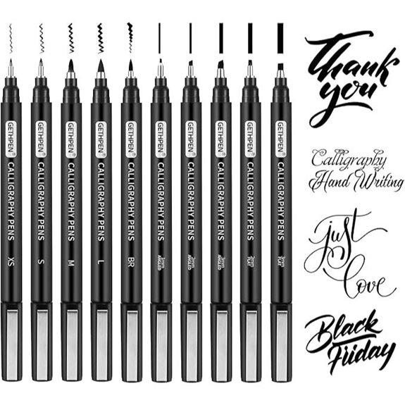 Calligraphy Pen Set with 10 Ink Brush Pens