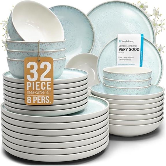 Pure Living 32-Piece Stoneware Dinnerware Set