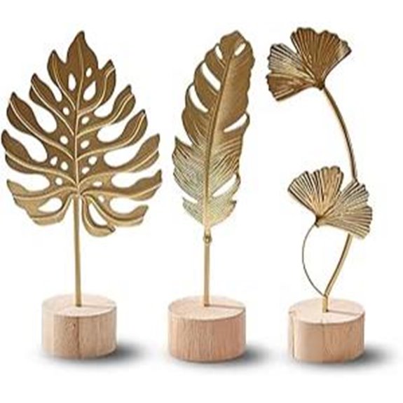 Gold Leaf Metal Home Decor Set (3 Pieces)