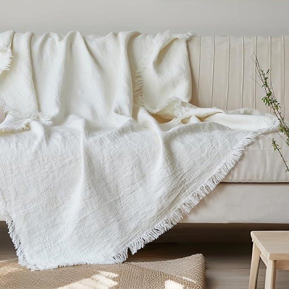Simple&Opulence Linen Throw Blanket 55x75 Inches