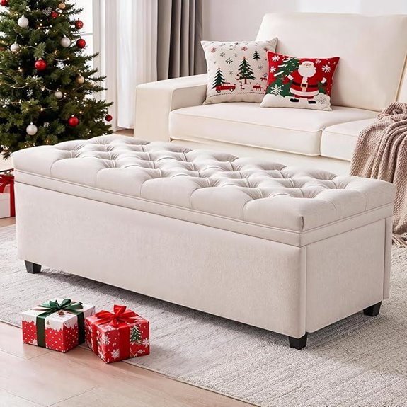 50 Tufted Storage Ottoman Bench for Living Room