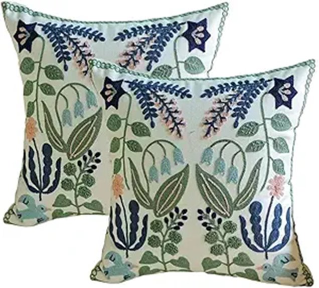 YIcabinet Embroidered Pillow Covers Set of 2
