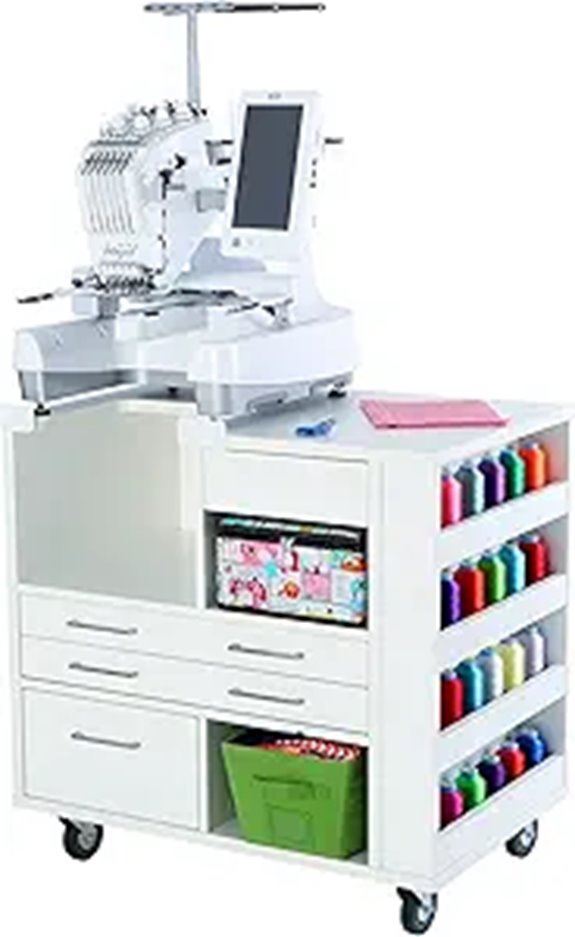 Arrow 9301B Ava Embroidery Sewing Cabinet with Wheels