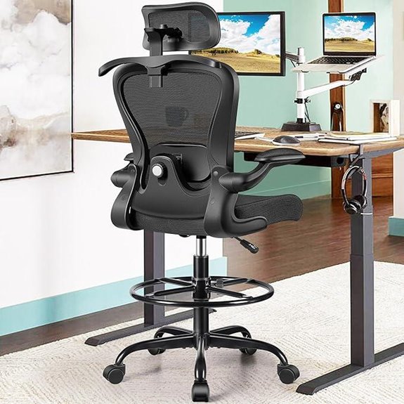 Drafting Chair with Lumbar Head Support & Footring