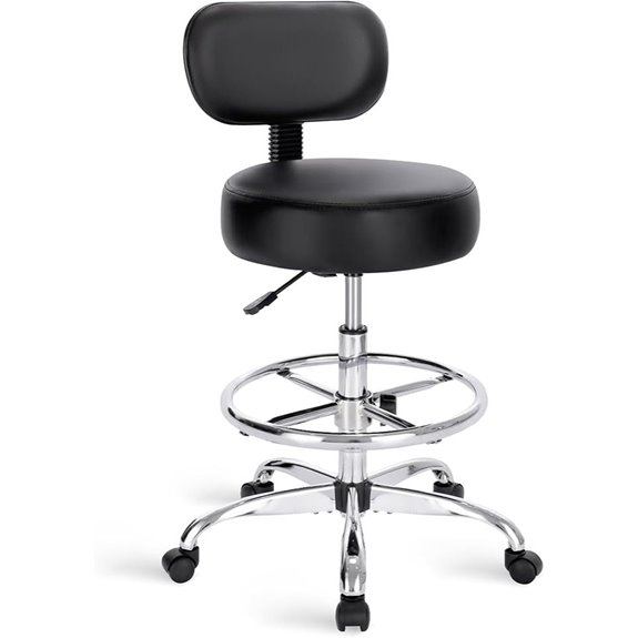 SuperJARE Drafting Chair with Foot Rest and Cushioned Seat