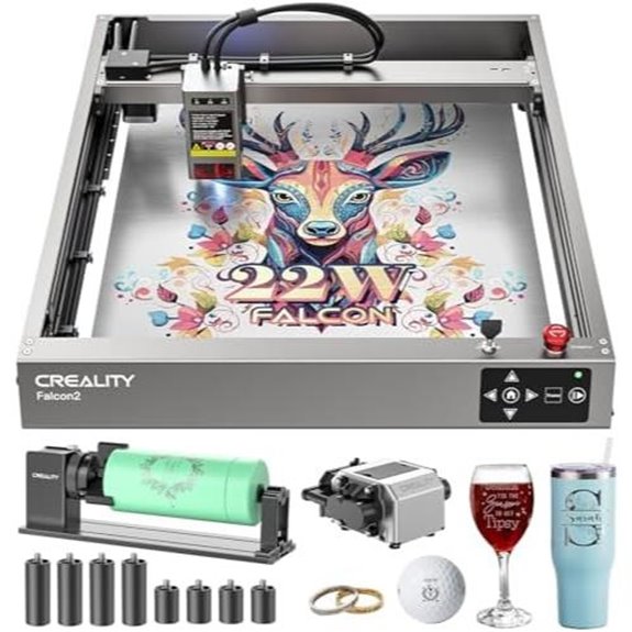 CREALITY Falcon2 22W Laser Engraver with Rotary