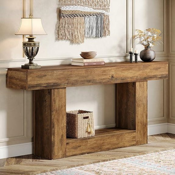 Tribesigns 63 Farmhouse Console Table with U-Shaped Base