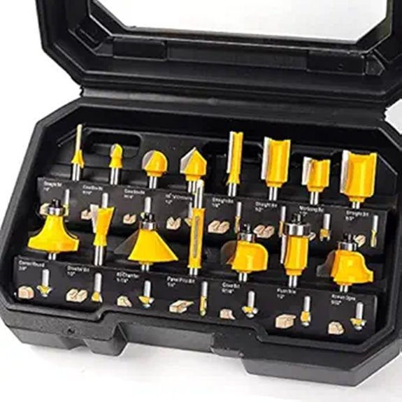 MNA 15-Piece Router Bits Set with Case