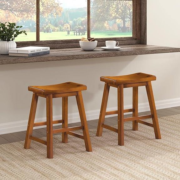 Lexicon Finnian Saddle Set of 2 Kitchen Stools