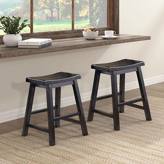 Lexicon Finnian Saddle Wood Counter Stool Set of 2