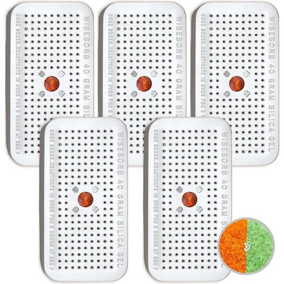 Silica Gel Canisters 5-Pack Reusable Moisture Absorbers