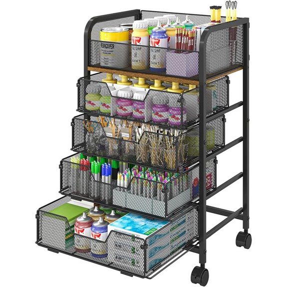 5-Tier Rolling Craft & Office Storage Cart