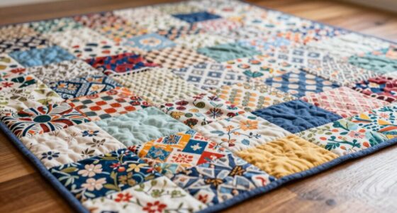 flat handmade patchwork pressing