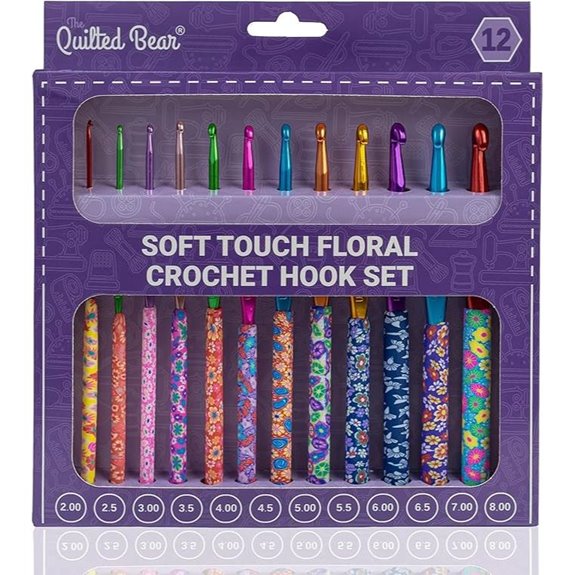Quilted Bear Floral Crochet Hook Set (12 pcs)