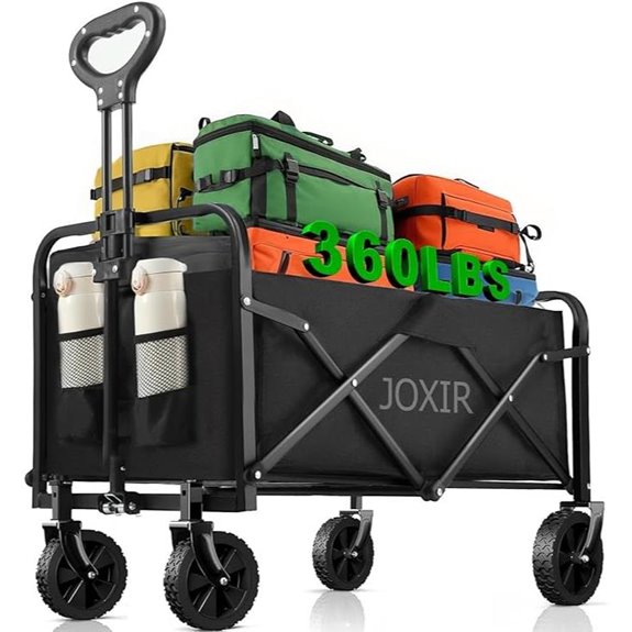 Foldable 120L Wagon Cart with Wheels for Camping and Grocery