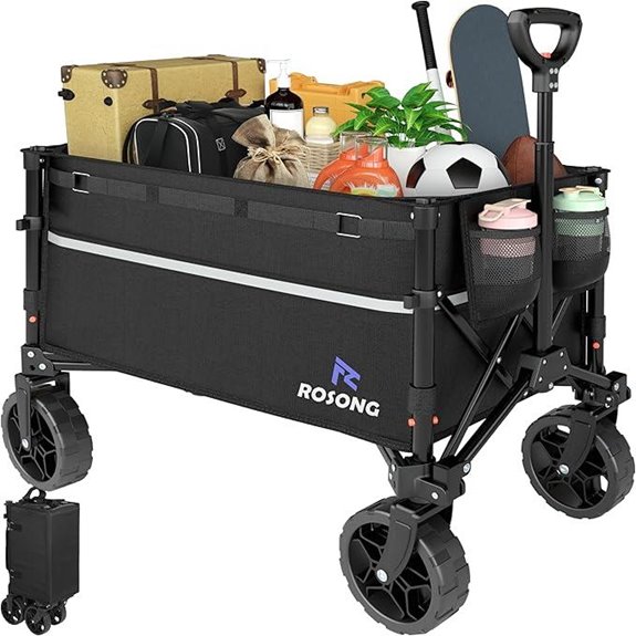 Foldable 120L Utility Wagon Cart with Wheels