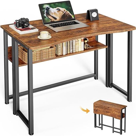 foldable desk with storage