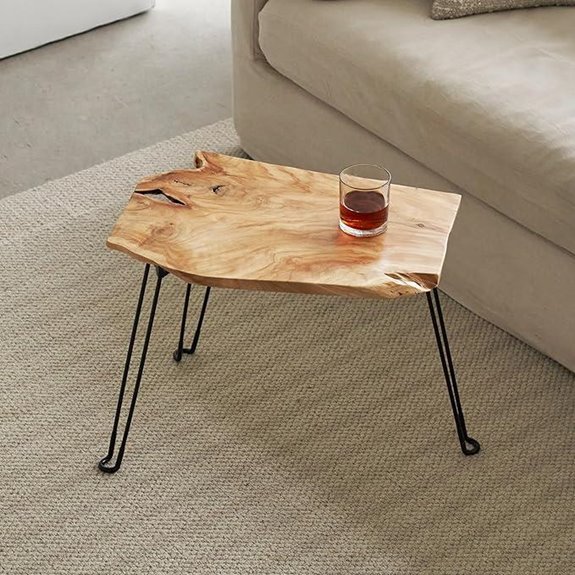 PJ Collection Live Edge Foldable Coffee Table
