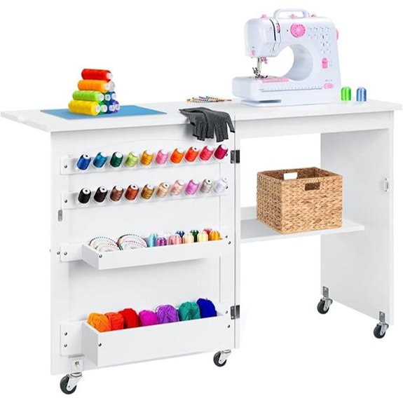 Best Choice Folding Sewing Table with Storage