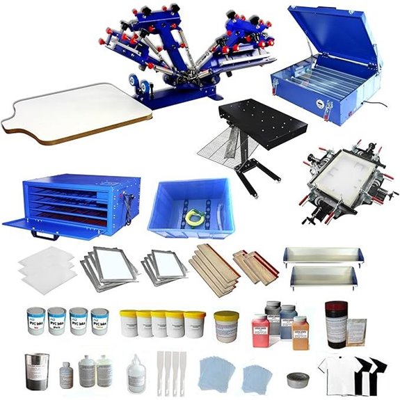 4-Color Screen Printing Kit with Press