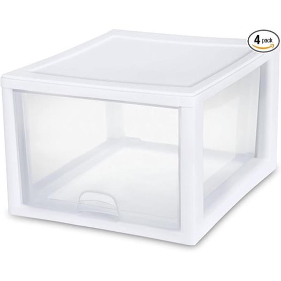 Sterilite 4-Pack 27 Quart Stackable Storage Drawers