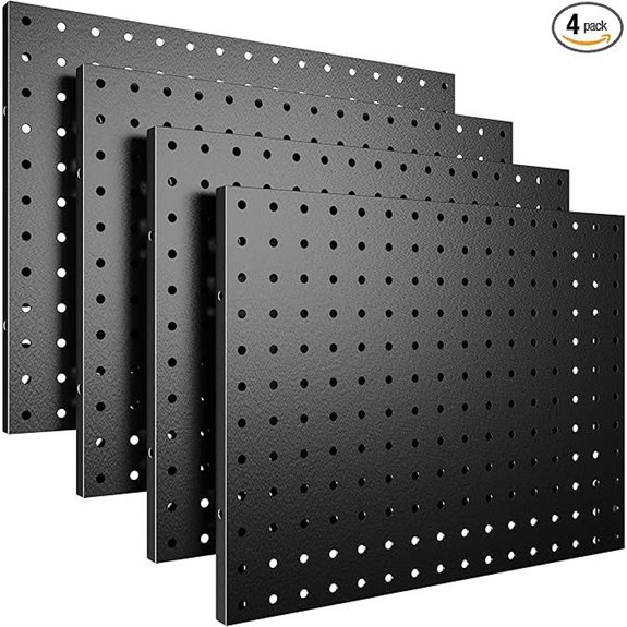 4-Pack Metal Pegboard Wall Organizer System