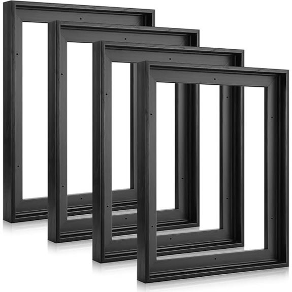 Soaoo 4-Pack 11x14 Black Canvas Floater Frames