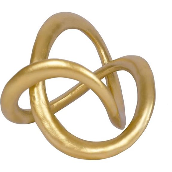 Geometric Gold Knot Sculpture for Home Decor