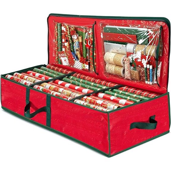 ZOBER Gift Wrap Organizer with Pockets Holds 24 Rolls