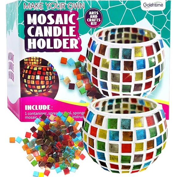 Glass Mosaic Candle Holder DIY Kit for Adults