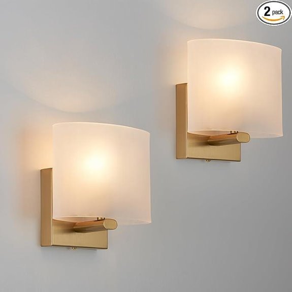 gold acrylic shade sconces