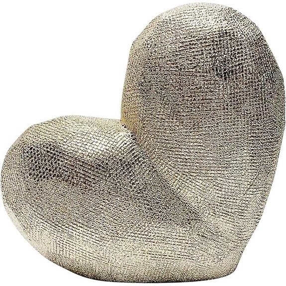 Decorative Gold Ceramic Heart Sculpture for Home