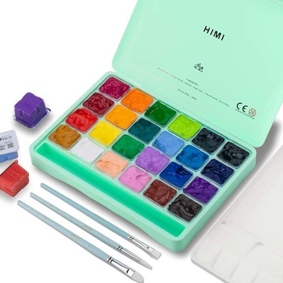 HIMI Gouache Paint Set with Brushes & Palette