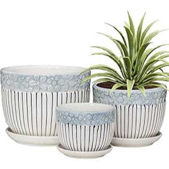 Ton Sin Grey Ceramic Plant Pots (3 Pack)