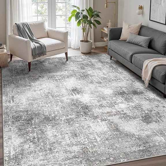 GENIMO Washable 8x10 Non-Slip Area Rug Grey
