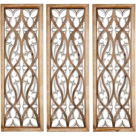 XIAOAIKA Hand Carved Boho Wall Art (3 Panels)