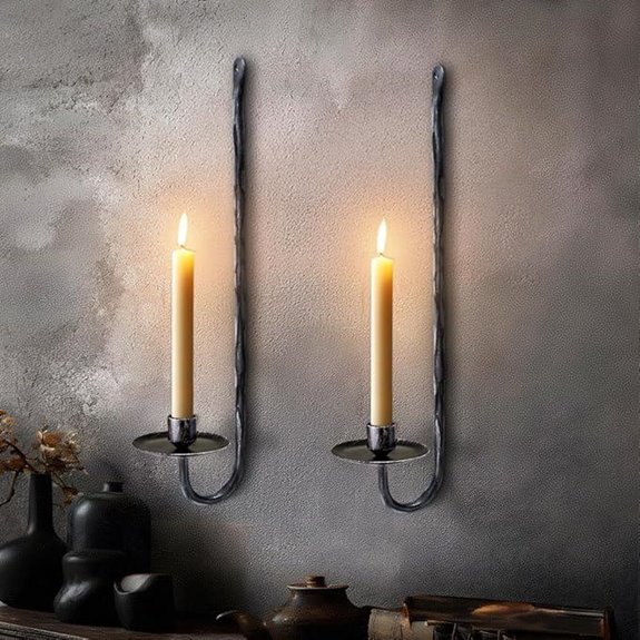 BeginS Hand-Forged Wall Candle Sconces Set of 2