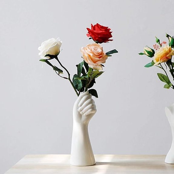 Modern Ceramic Flower Vase with Hand Design
